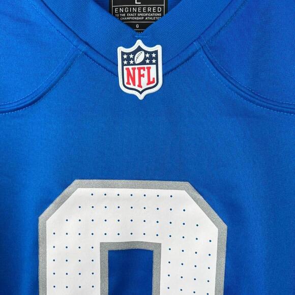 New Detroit Lions Jameson Williams #9 Nike Blue Jersey Men’s L NFL One Pride - Picture 8 of 8